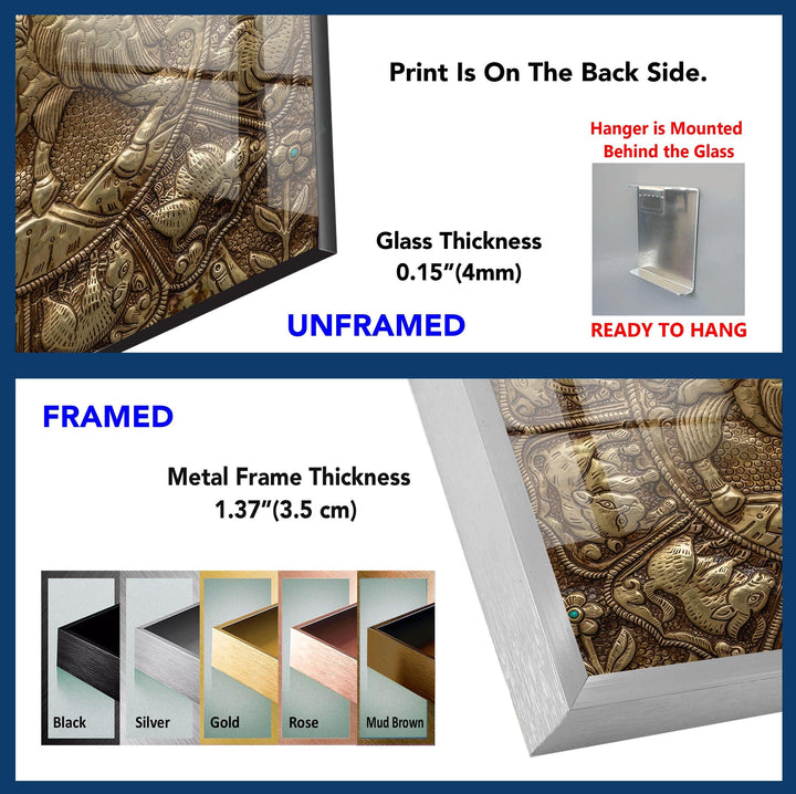 Stained Bull Design Glass Wall Art