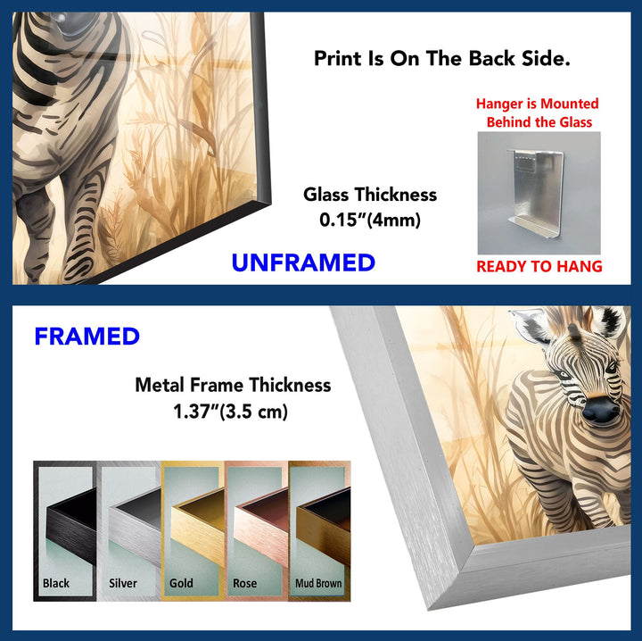 Glaswandkunst „Zebrafamilie“