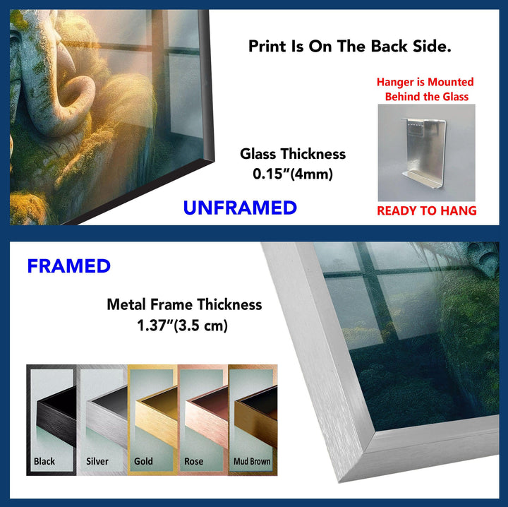 Ganesha Glass Wall Art, custom glass photo prints, large glass prints