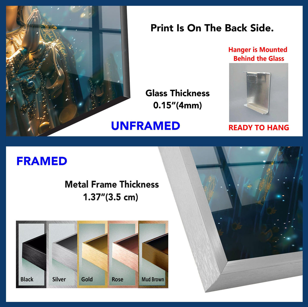 Virgin Mary Blessed Mother Tempered Glass Wall Art - MyPhotoStation
