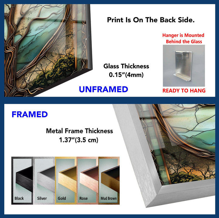 Life Of Tree Vintage Picture Glass Wall Art
