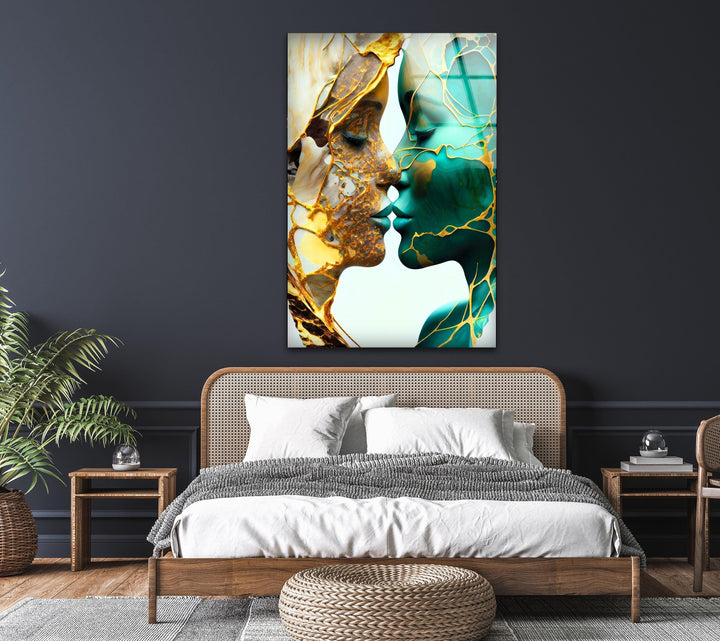 Marmor Frau Glas Wandkunst