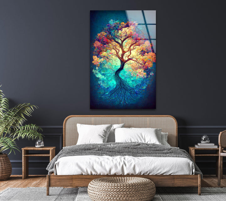 Old Big Green Tree Glass Wall Art, glass image printing, glass prints from photos