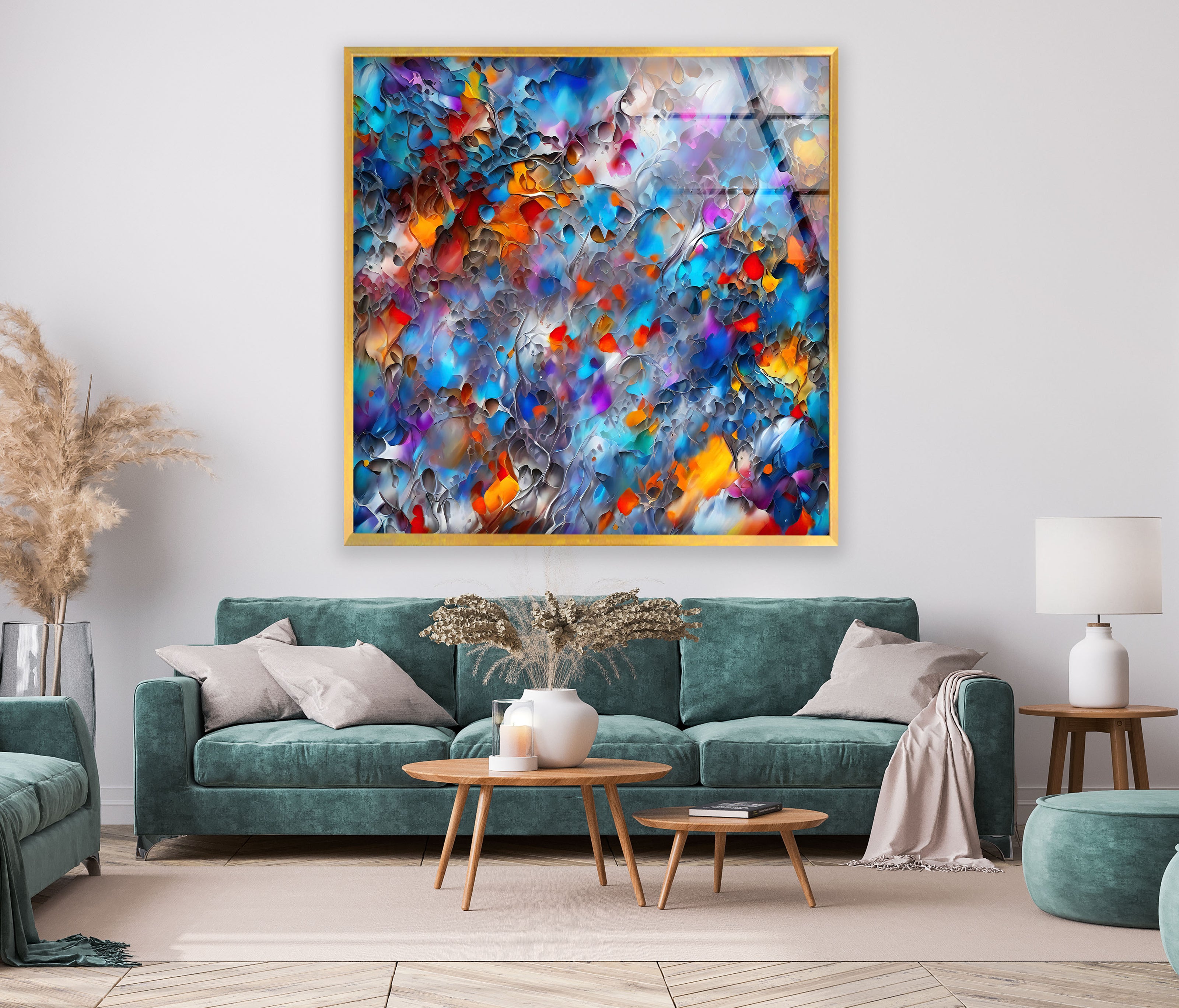 Abstract Tempered Glass Wall Art