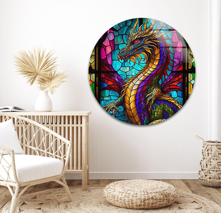 Evil Dragon Glass Wall Art print on glass, glass printed photos