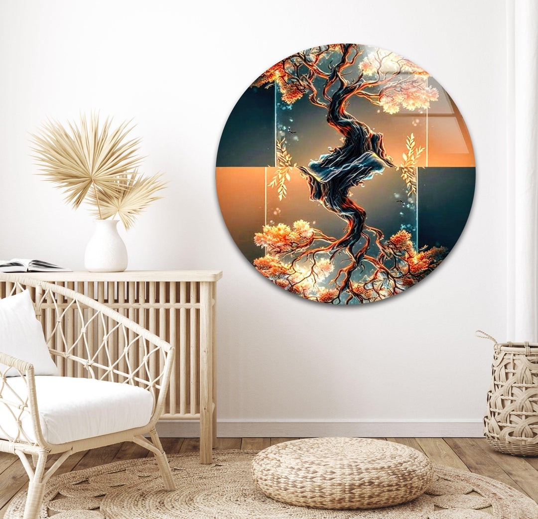 Cosmic Bright Tree Glass Wall Art, Glass Printing Wall Art, Print photos on glass