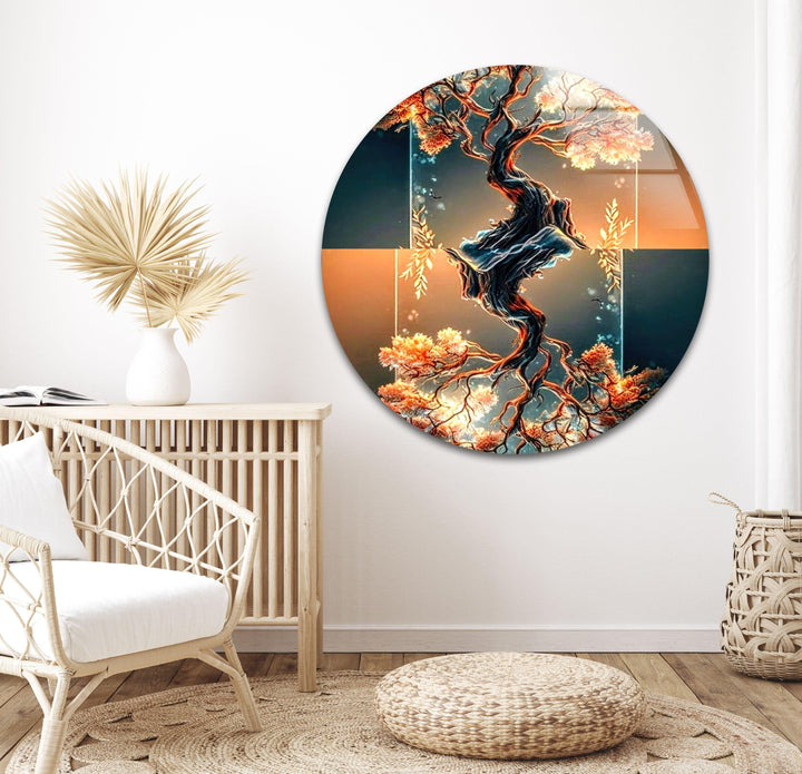 Cosmic Bright Tree Glass Wall Art, Glass Printing Wall Art, Print photos on glass