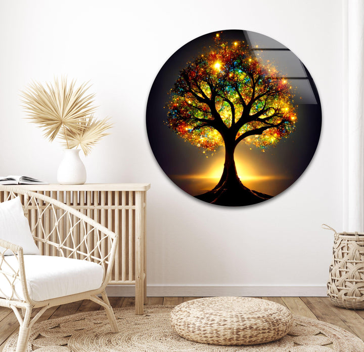 Glowing Tree Of Life Glass Wall Art, glass photo prints, glass picture prints