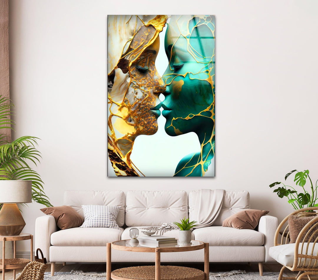 Marmor Frau Glas Wandkunst