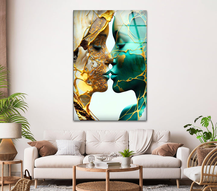Marmor Frau Glas Wandkunst