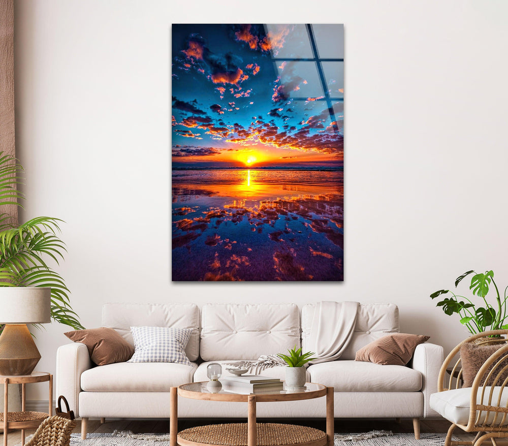 Tropical Sunset Glow: A serene beach scene that brings warmth and relaxation to any space.
