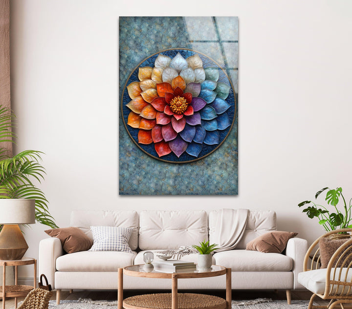 Colorful Floral Glass Wall Art, Glass Printing Wall Art, Print photos on glass