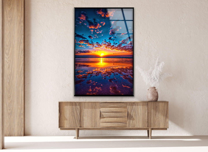 Golden Beach Reflections: Enjoy the peaceful vibes of this beach sunset with beautiful golden reflections.

