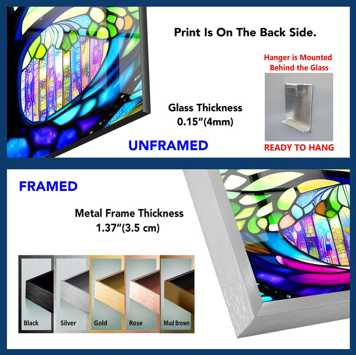 Stained Life Of Tree Glass Wall Art, print on glass, glass printed photos