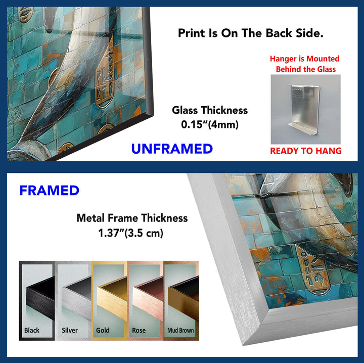 Mosaic Dolphins Glass Wall Art