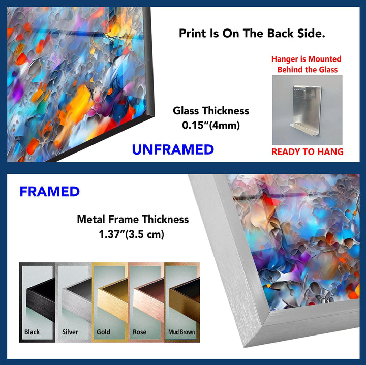 Watercolor Abstract Glass Wall Art, glass image printing, glass prints from photos