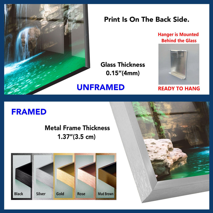 Wasserfall Pool Glas Wandkunst