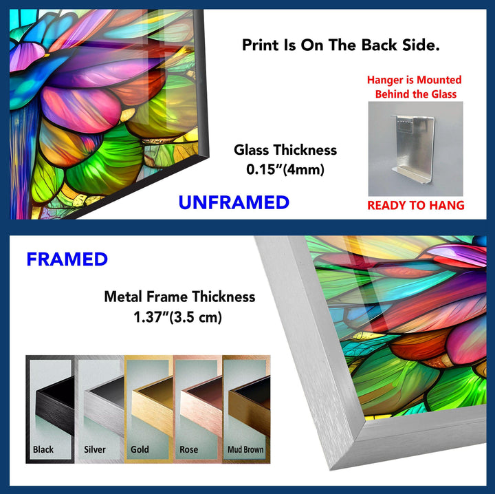 Stained Glass Lotus Flower Glass Wall Art, glass photo prints, glass picture prints