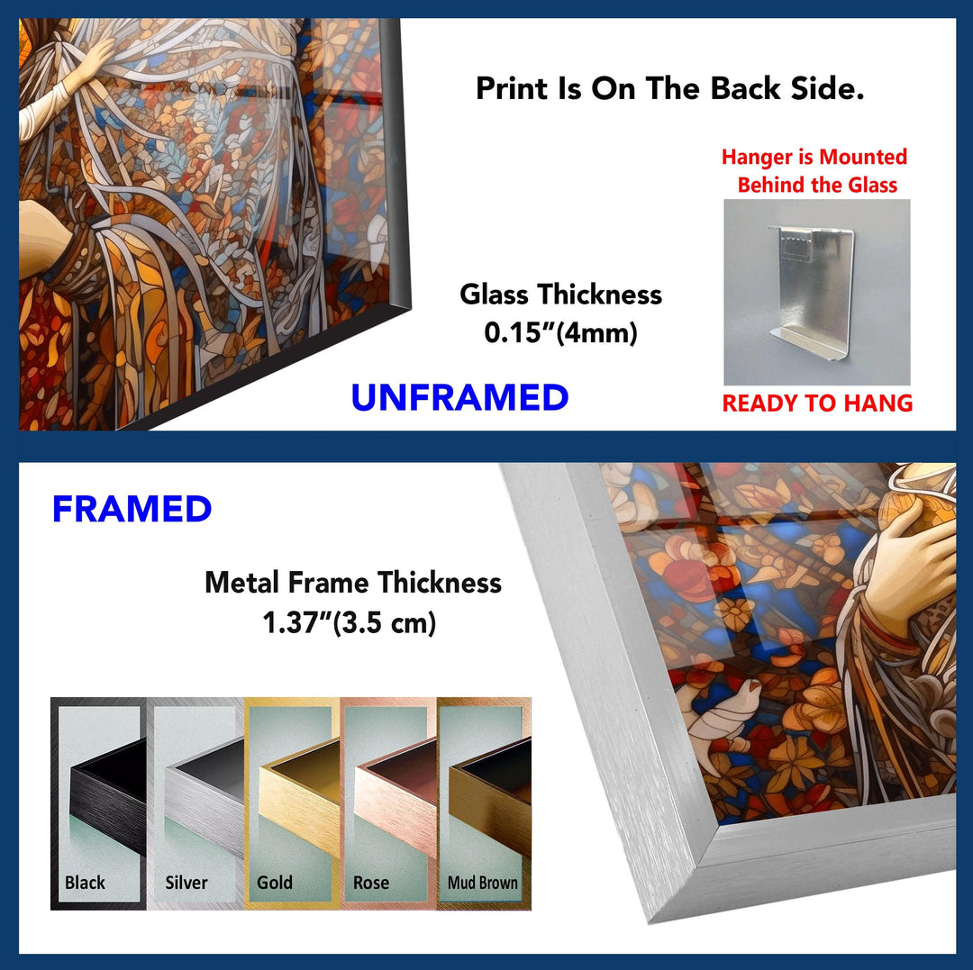 Jesus and Virgin Mary Tempered Glass Wall Art - MyPhotoStation