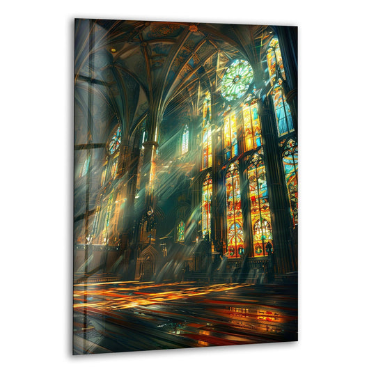 Cathedral Glass Wall Art, glass art painting, glass art for the Wall