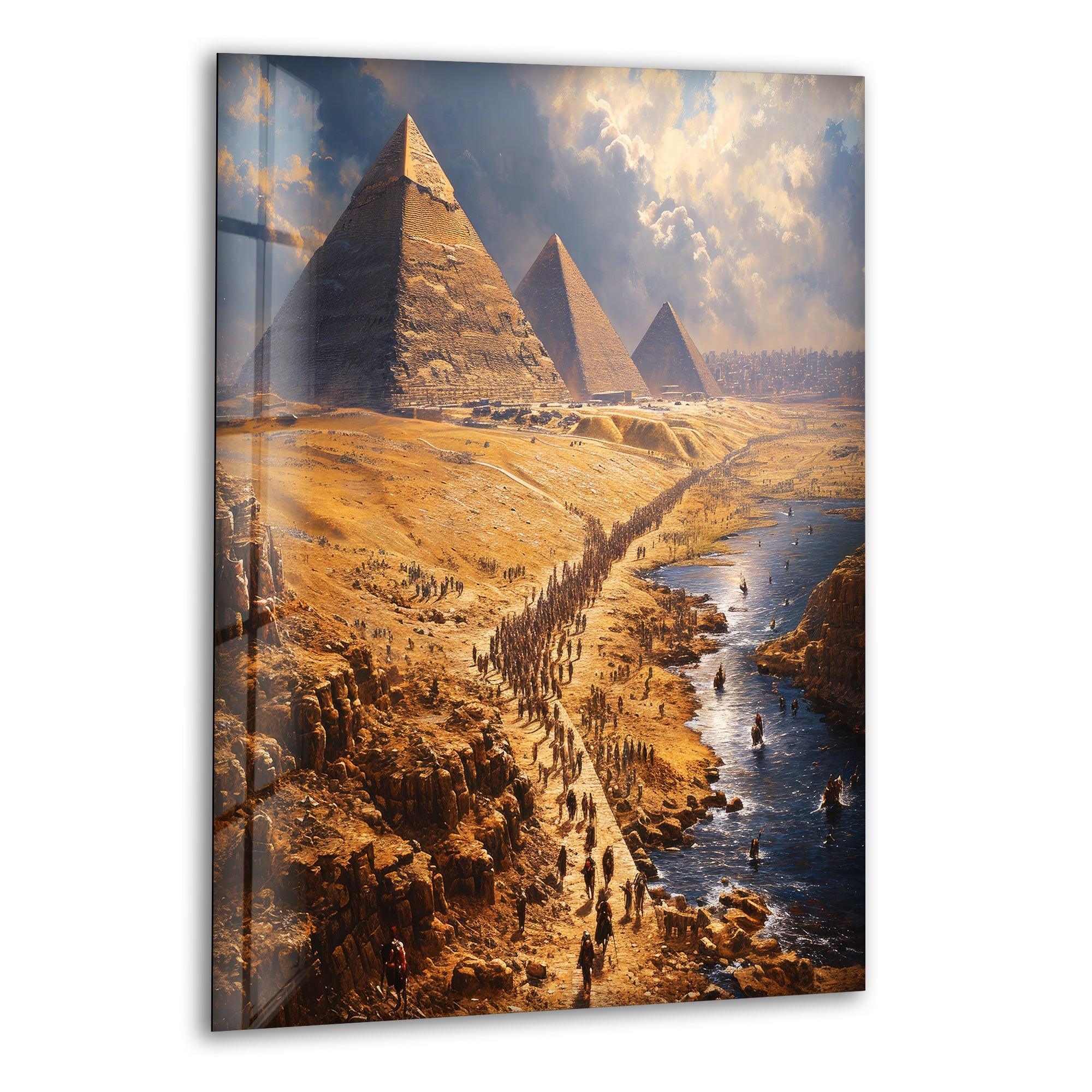 The Ancient Egyptian Pyramids Glass Wall Art | Glass Prints ...