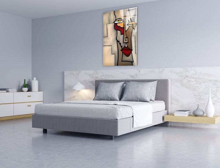 Picasso Abstract Figures Glass Wall Art glass pictures for Wall, glass prints wall art
