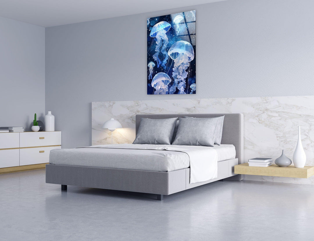 Arctic Jellyfishes Glass Wall Art glass photo prints, glass picture prints
