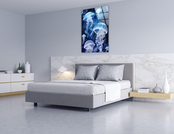 Arctic Jellyfishes Glass Wall Art glass photo prints, glass picture prints
