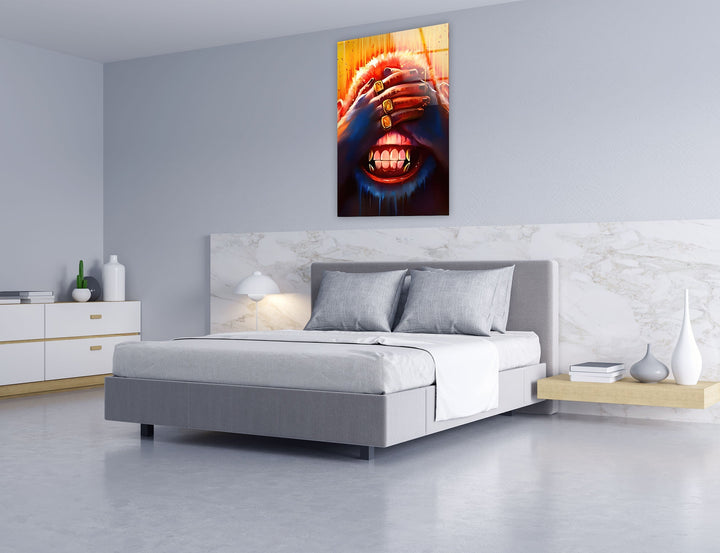 Monkey with Eyes Closed Glass Wall Art print on glass, glass printed photos
