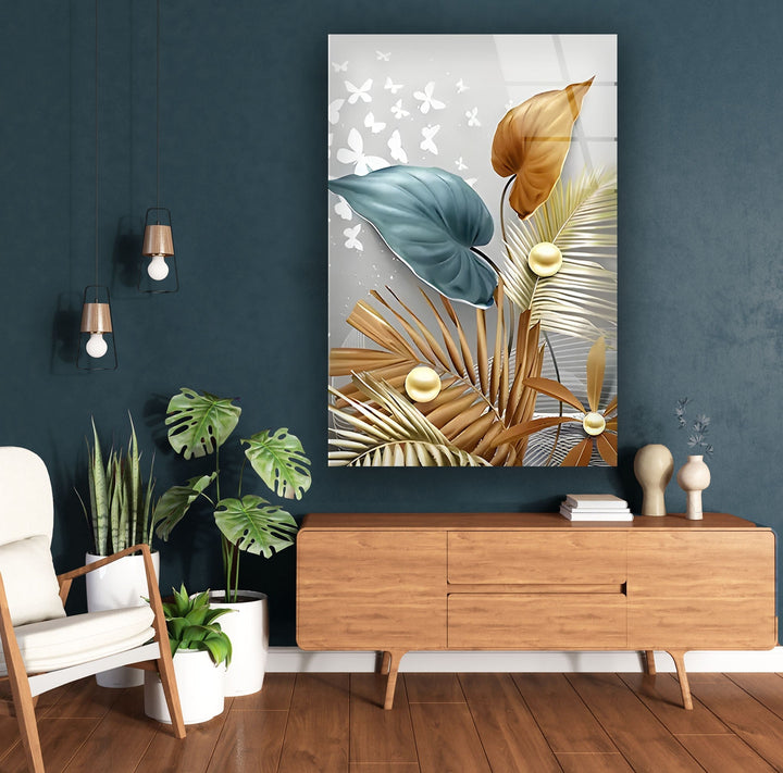 Boheme Art Brown Flower Glass Wall Art print picture on glass, Tempered Glass Wall Art

