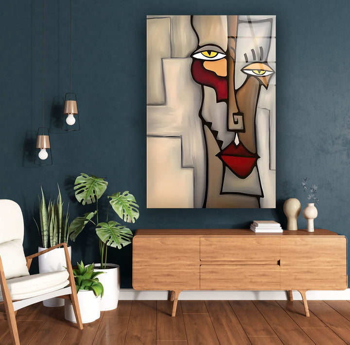 Picasso Abstract Figures Glass Wall Art glass image printing, glass prints from photos
