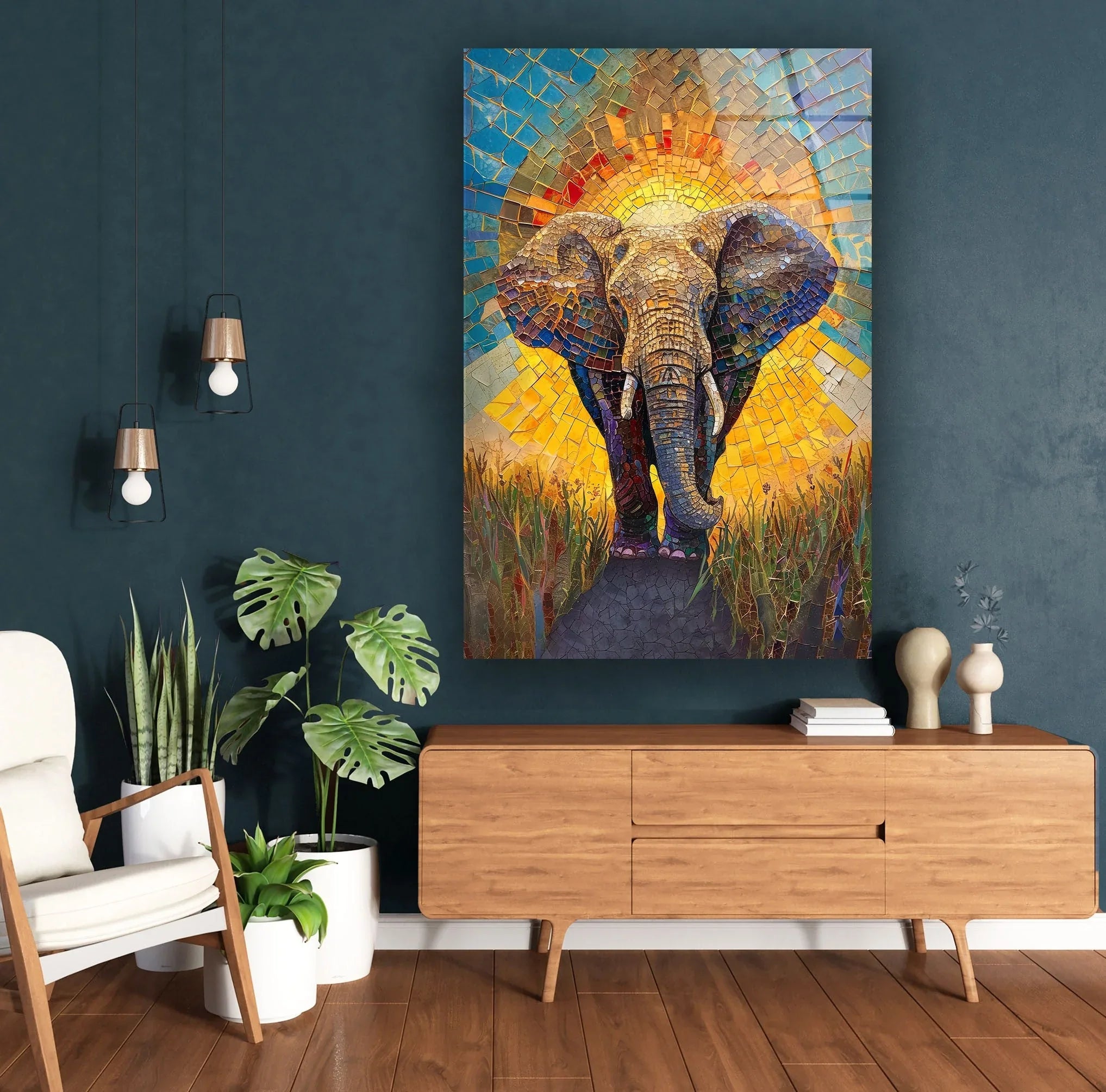 Mosaic Elephant Wall Art – Stunning Wildlife Decor – MyPhotoStation