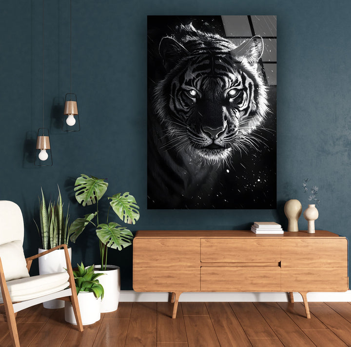 Black Tiger Glass Wall Art glass pictures for Wall, glass prints wall art
