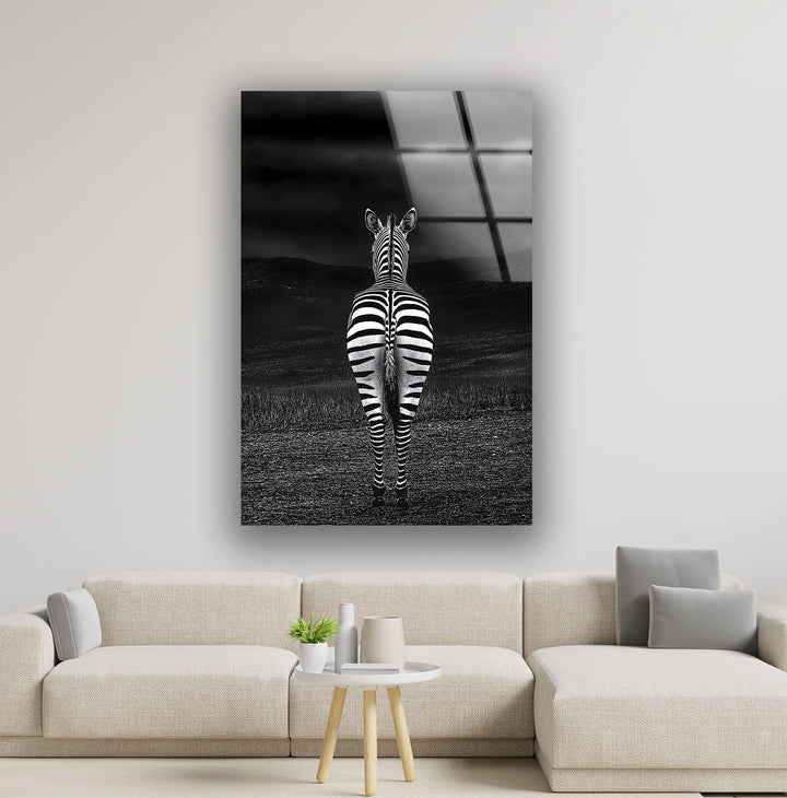 Rear View Zebra Glass Wall Art stained glass wall art, stained glass wall decor
