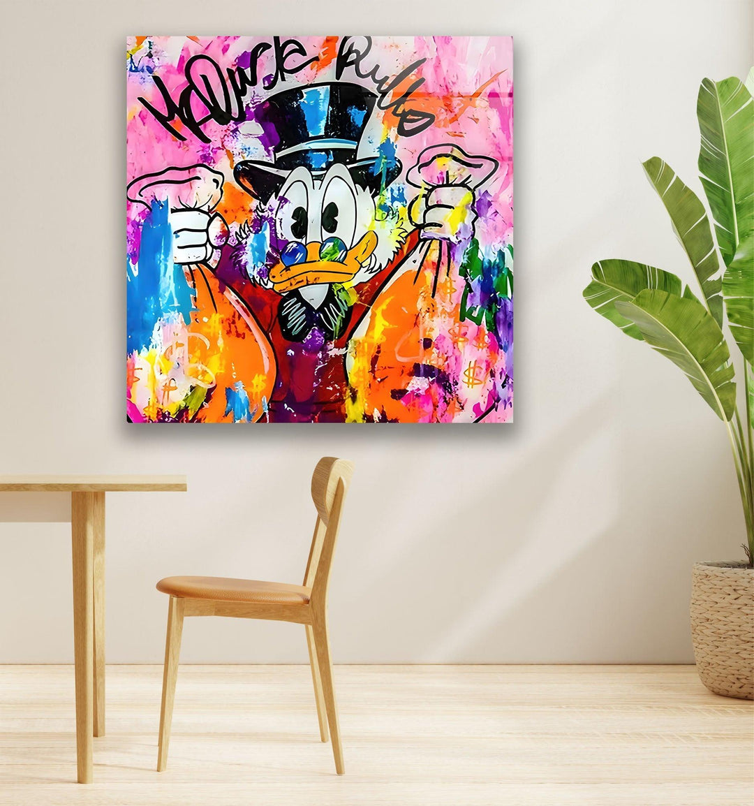 Donald Duck Pop Art Glass Wall Art stained glass wall art, stained glass wall decor
