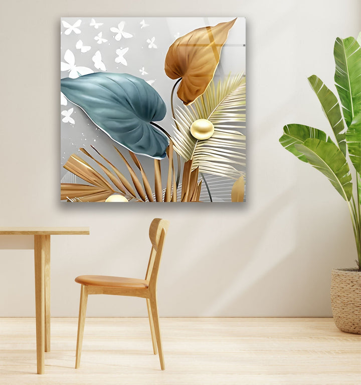 Boheme Art Brown Flower Glass Wall Art print on glass, glass printed photos
