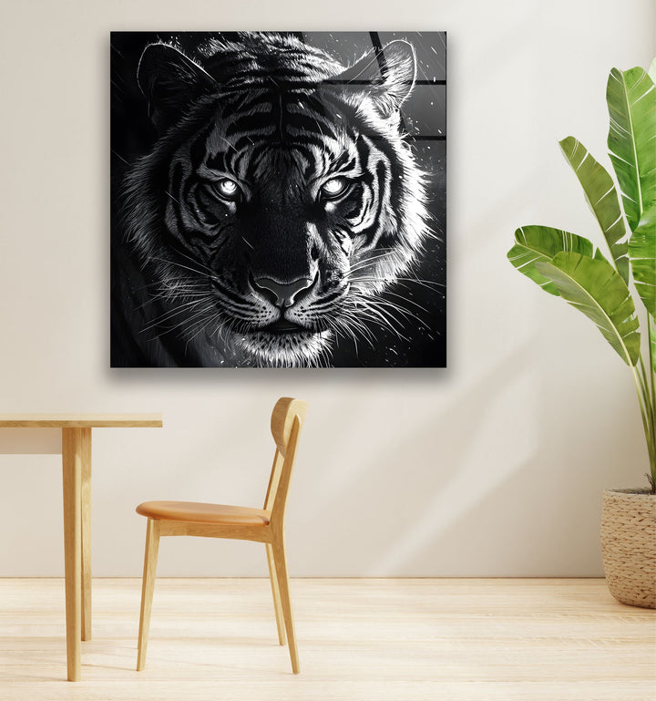 Black Tiger Glass Wall Art glass image printing, glass prints from photos
