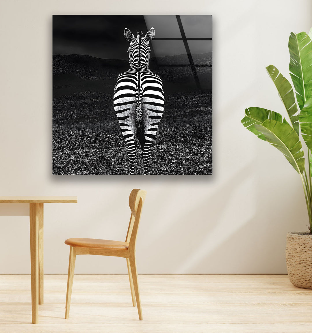 Rear View Zebra Glass Wall Art glass photo prints, glass picture prints

