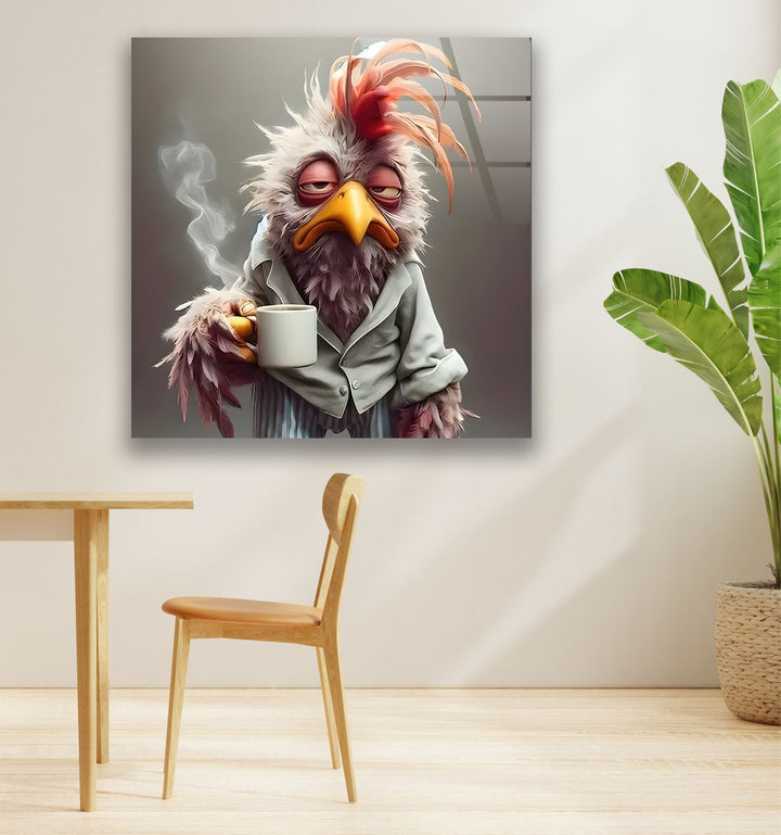 Lazy Rooster Glass Wall Art photo print on glass, prints on glass wall art
