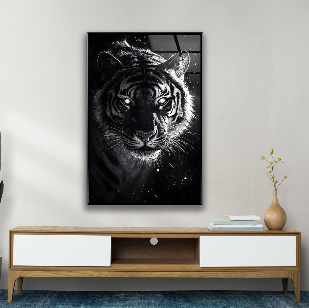 Black Tiger Glass Wall Art glass photo prints, glass picture prints
