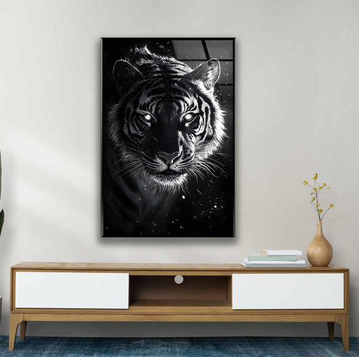Black Tiger Glass Wall Art glass photo prints, glass picture prints
