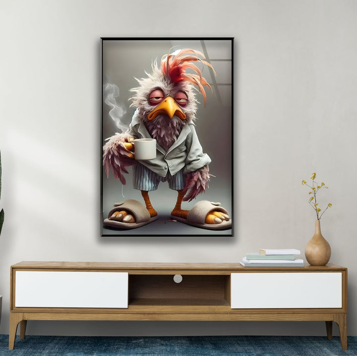 Lazy Rooster Glass Wall Art custom glass pictures, glass art prints
