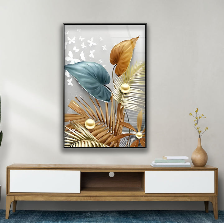 Boheme Art Brown Flower Glass Wall Art picture on glass wall art, photos printed on glass

