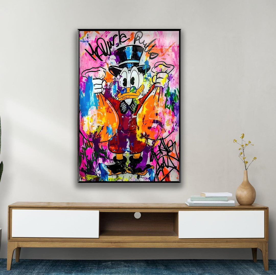 Donald Duck Pop Art Glass Wall Art custom glass pictures, glass art prints
