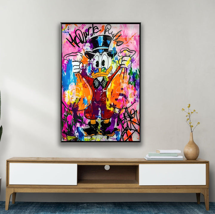 Donald Duck Pop Art Glass Wall Art custom glass pictures, glass art prints

