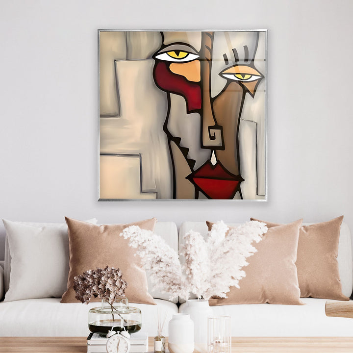 Picasso Abstract Figures Glass Wall Art glass photo prints, glass picture prints

