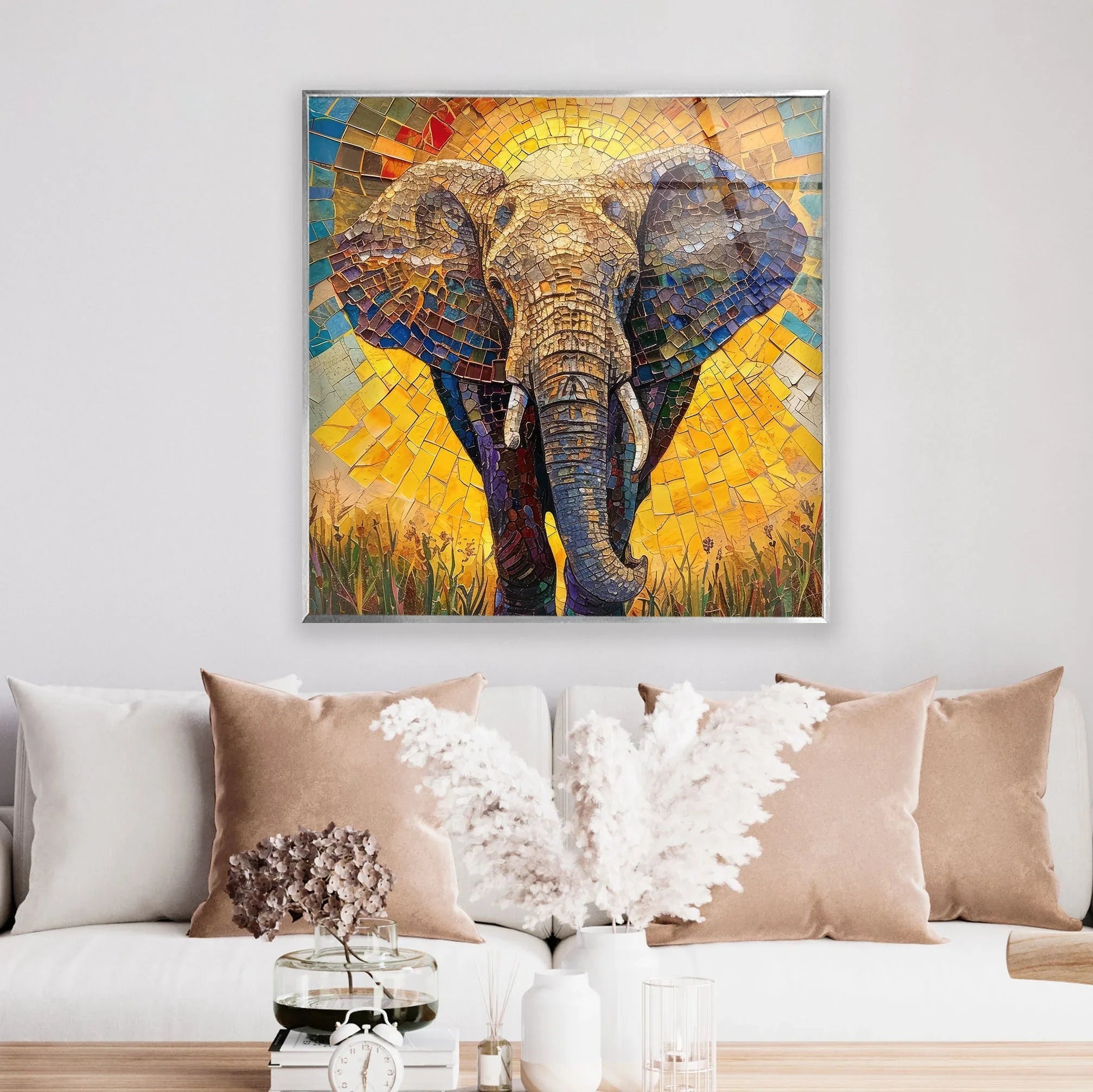 Mosaic Elephant Wall Art – Stunning Wildlife Decor – MyPhotoStation