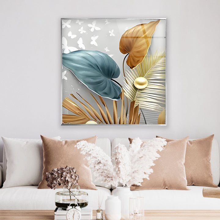 Boheme Art Brown Flower Glass Wall Art custom glass photo prints, large glass prints
