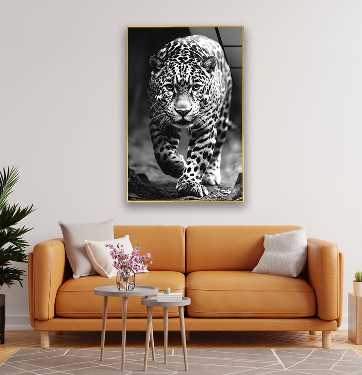 White & Black Leopard Glass Wall Art stained glass wall art, stained glass wall decor
