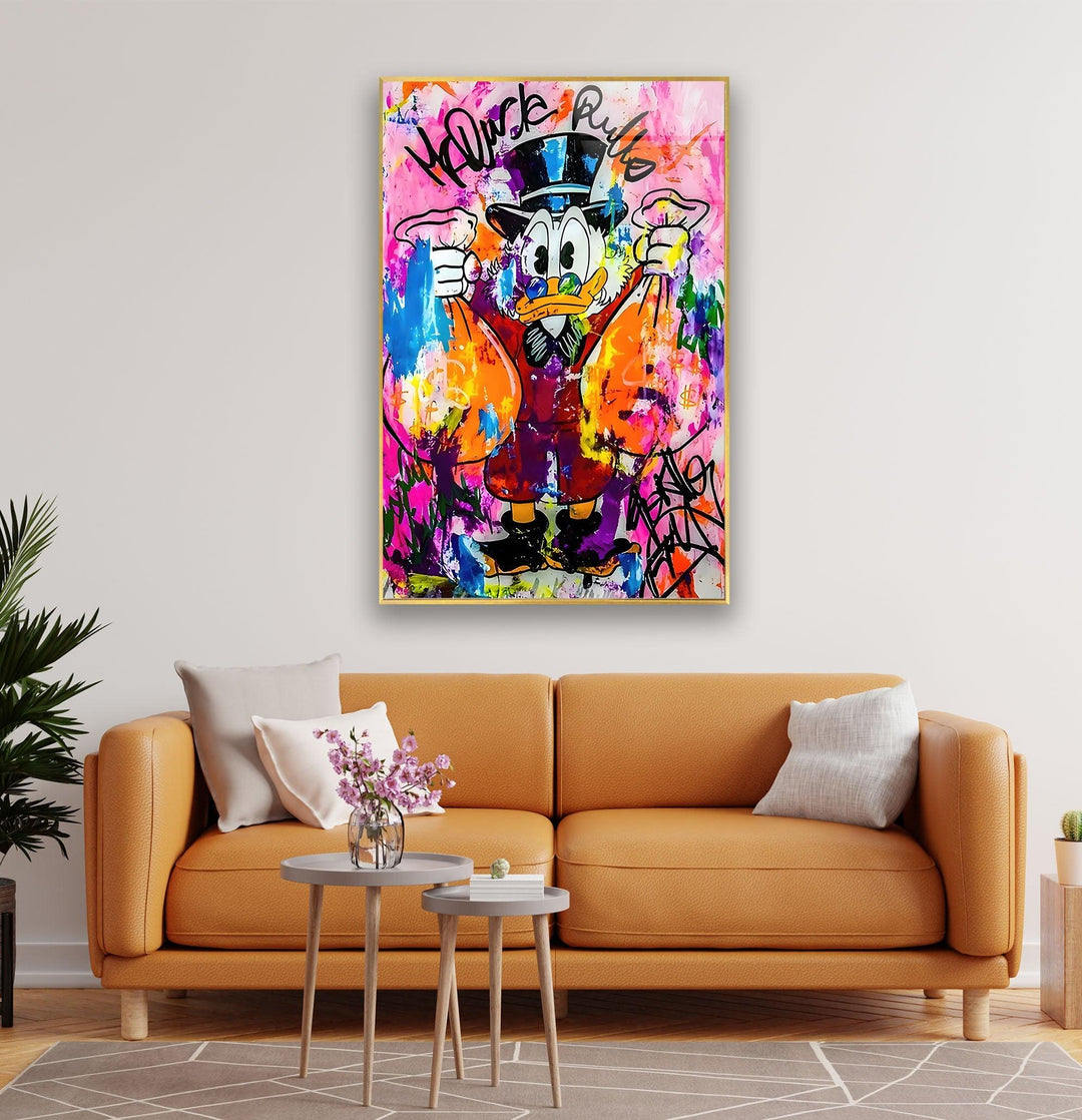 Donald Duck Pop Art Glass Wall Art glass image printing, glass prints from photos
